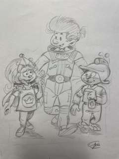 Gos | Gos - Crayonné original - Le Scrameustache | Catawiki