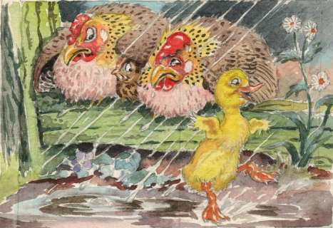 Haywood, Helen | Helen Haywood - Aquarel-opzet voor een kalender - ’A lovely day for someone’s Party’ - (1950) | Catawiki