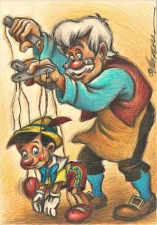 Joan Vizcarra | Pinocchio & Gepetto - Original Drawing - Joan Vizcarra | Catawiki