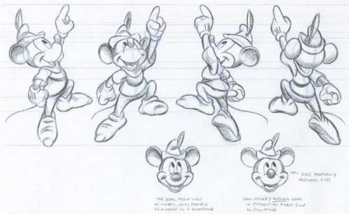 12: Disney 3 Mickey model sheets original comic art | Russ Cochran