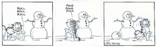 49: Davis Garfield daily 1997 Winter original comic art | Russ Cochran