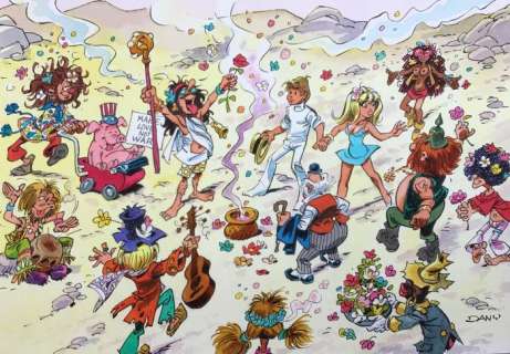 Dany | Dany - Dessin original couleur - Olivier Rameau -Â Make love, not war | Catawiki