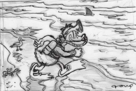 Tony Fernandez, Disney Artist | Diver Donald Duck - Original Sketch - Tony Fernandez | Catawiki