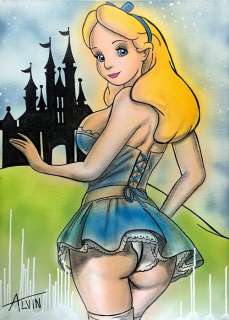 Alvin Silvrants | Alice in Wonderland Disney Castle - Original drawing in colour by Alvin Silvrants | Catawiki