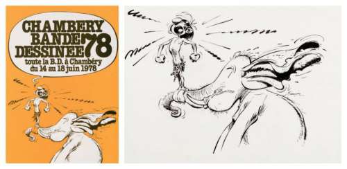 Franquin | Gaston Lagaffe - Chambéry 1978 Encre de Chine et feutre pour ce | Millon