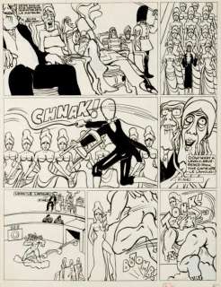 Peellaert | Pravda la survireuse Encre de Chine pour la planche 57 de l’album. | Millon