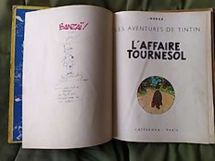 Hergé - Tintin T18 - L‘Affaire Tournesol (B19) - C - EO française - Avec dessin dédicacé de Jo El Azara - (1956)