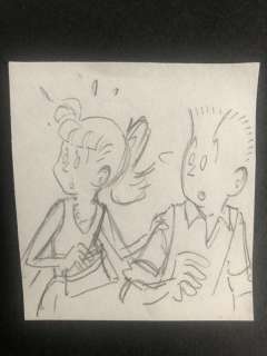Pom | Pom - Originele schets/voorstudie - Piet Pienter Bert Bibber - Marie Huana - (1983) | Catawiki