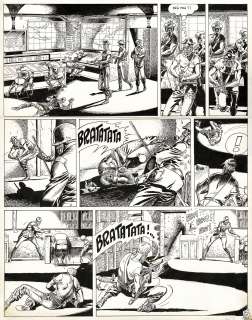 Malik | Archie Cash, Le chevalier de la mort verte, planche originale très grand format à l’encre de chine pour cet album paru en 1984 chez Dupuis. | Septimus