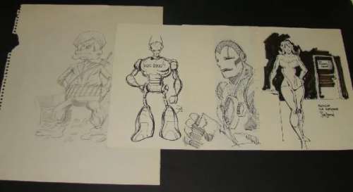 2306: LOT OF FOUR CONVENTION SKETCHES | Weiss Auctions