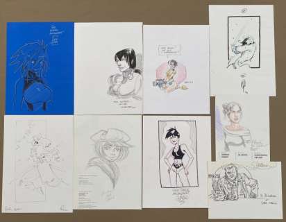 Manini / Pagot / Lullabi / Stanley / Divers Auteurs | Manini / Pagot / Lullabi / Stanley / divers auteurs - 9x Dessin original dédicacé - (1997/2008) | Catawiki