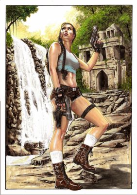 Lara Croft Tomb Raider Amazing Original ART by Jonatas | Raremarq
