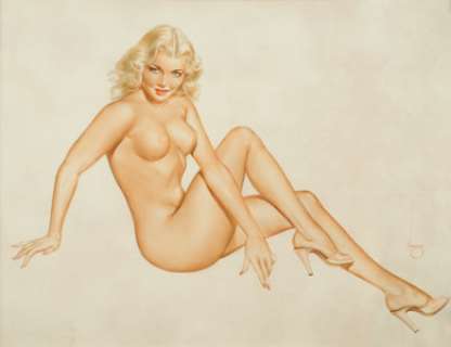 Alberto Vargas (American, 1896-1982)
 Nude (Jeanne Dean), 1946
 Watercolor on paper
 19 x 24 in. (sight)
 Signed lower r... | Heritage