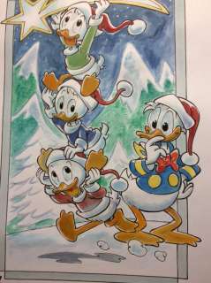 Alessandro Gottardo Arrivano Le Amate Feste Invernali, E Con Loro La Buona Stella | Donald Duck - â€œUna stella velocissimaâ€ - Exemplaire unique - (2018/2018) | Catawiki