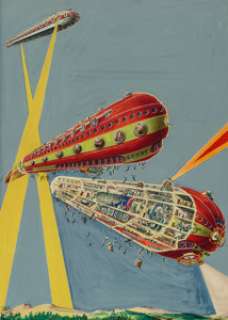 Frank R. Paul (American, 1884-1963)
 The Ark of the Covenant, Air Wonder Stories cover, August 1929
 Watercolor on board... | Heritage