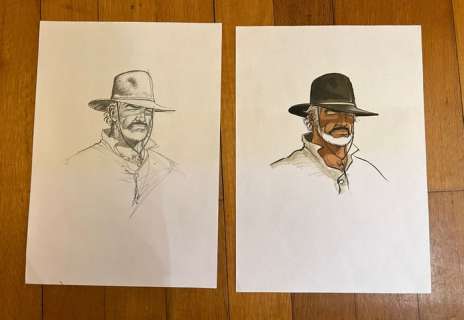 Marini, Enrico | Marini, Enrico - 2x Dessins original - L’étoile du désert - Matt Montgomery | Catawiki