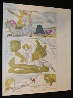 Mike Vosburg - x-men annual #13 color prelim p. 25 - diamondback in dazzler‘s body and psylocke vs. The serpent society - 1989