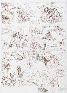 Picard (Alice) - Weëna, planche préparatoire n°15 au feutre de l…