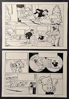 Andrea Ferraris | Anders And & Co. #34 - A. Ferraris - tavola originale "Uncle Scrooge: Endanger Mouse" (2x matite + 2x chine su blue line) - Page volante - Exemplaire unique - (2013) | Catawiki