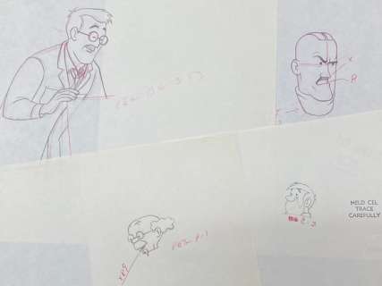 Hergé / Studios Larry Harmon | Tintin - 4 Original drawing - Professeur Tournesol, Captain Haddock ... - On a marché sur la lune - (1960’s) - (1960) | Catawiki