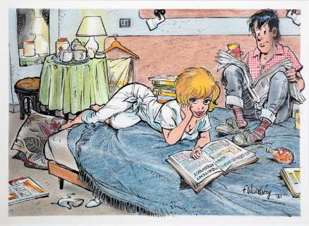 Walthéry | Natacha, illustration Ã  l’encre de Chine et a… | Millon