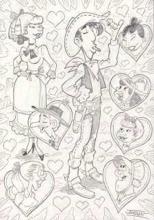Jordan, Julian | Jordan, Julian - Original drawing - Lucky Luke - The Bride | Catawiki