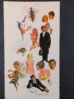 Guido Buzzelli | Guido Buzzelli - Illustrazione Originale "Bizzarre Creature" - Firmata - Page volante - Exemplaire unique - (1970) | Catawiki