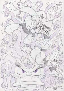 Julian Jordan | Julian Jordan - Ducktales - Scrooge McDuck & Paperinik - Magica de Spell Medusa - size: 29,7 x 21 cm. A4 | Catawiki