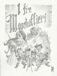 Paolo Mottura | Paolo Mottura - illustrazione originale "I Tre Moschettieri" - Page volante - Exemplaire unique | Catawiki