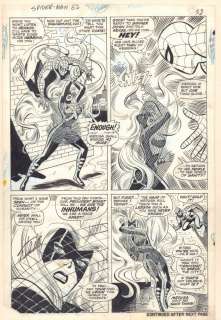 Don Heck, John Romita Sr., Mike Esposito - Amazing spider-man #62 p. 18 - spider vs. Medusa action - signed by stan lee!