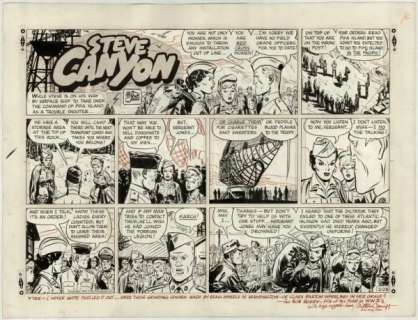82: Caniff Steve Canyon Sunday 2/28/60 original art | Russ Cochran