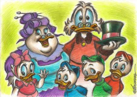 Joan Vizcarra | Disney DuckTales Family Picture - Original Drawing - Joan Vizcarra | Catawiki