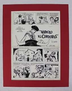 William Vance / Yves Duval - Gesigneerd - Formaat: 42 X 30 Cm | Vance, William - Originele pagina (p.1/4) kortverhaal - Manolo el Cordobes - (1965) | Catawiki