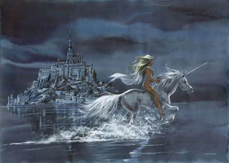 Dany | La Licorne sur la Baie, illustration Ã  l’encre de… | Banque Dessinée