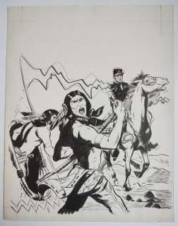 Salvatore Deidda | Kirk Western #8 - Original cover art "Tuskar il sanguinario" - Hugo Pratt - Page volante - Exemplaire unique - (1976) | Catawiki