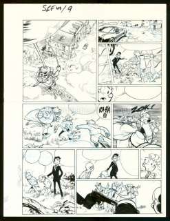José Luis Munuera - planche originale n°9 - L‘Homme qui ne voulait pas mourir - Spirou et Fantasio - José Luis Munuera