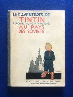 Hergé - Avec Certificat D’authenticité Moulinsart | Tintin T1 - Tintin au pays des soviets - Avec dessin de Tintin dédicacé par Hergé en 1969 - (1930) | Catawiki
