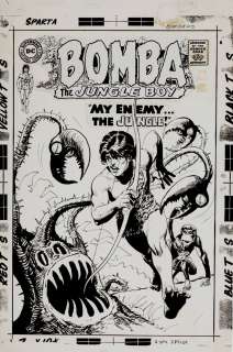 Jack Sparling - Bomba the Jungle Boy #3 Dc Cover (Large Art) 1967