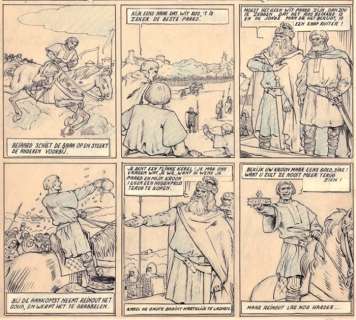 Laudy, Jacques | Laudy, Jacques - De Vier Heemskinderen / La Légende des quatre fils Aymon - original page n°27 + deluxe edition - (1946/2022) | Catawiki