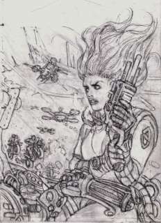 Giménez, Juan | Giménez, Juan - Original cover project in pencil - " Spacegirl " - Page volante - (2008/2009) | Catawiki