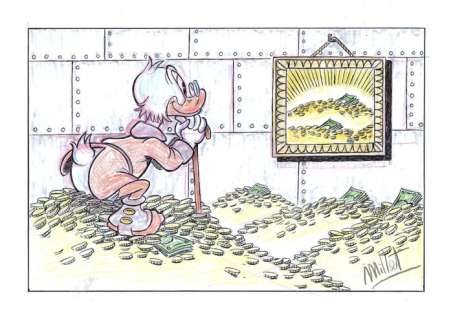 Millet | Scrooge McDuck and his most favourite painting - Signed Original Drawing by Millet | Catawiki