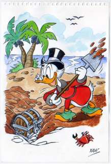 Xavi (Xavier Vives Mateu) | Uncle Scrooge - Dibujo original - SCROOGE looking for a treasure on the lost island - XAVI - (2022) | Catawiki