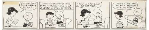 Very Early 1953 ’’Peanuts’’ Comic Strip by Charles Schulz -- Featuring Charlie Brown & Lucy | Nate Sanders