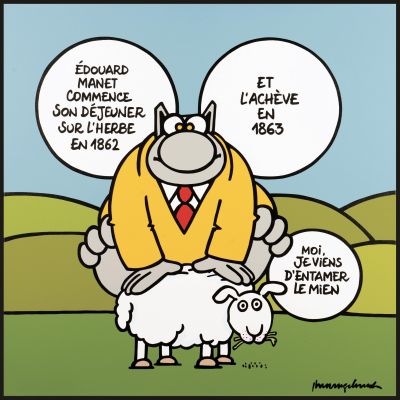 Philippe Geluck | 2025 - Le déjeuner sur l’herbe | Huberty Breyne Gallery