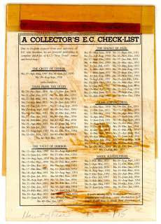 A COLLECTOR’S E.C. CHECKLIST, HAUNT OF FEAR #28, SP (1954) | Russ Cochran