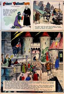 John Cullen Murphy - prince valiant hand-colored sunday comic strip 8-10-1980 (very large)