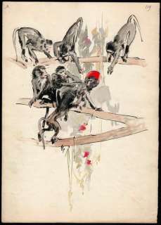 Piet Van Der Hem (1885-1961) | Piet van der Hem (1885-1961) - Gemengde techniek op papier - Originele illustratie voor ’Avonturen met Oom Theo en Aboe Do’ - (1926) | Catawiki