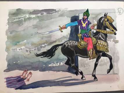 Jijé | Jijé - Dessin original couleur - Conte du Journal Spirou - (années 1960) | Catawiki