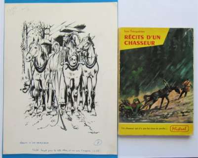 Follet, René | Follet, René - Illustration originale pour â€œRécits d’un chasseur Â» + livre avec signature - (1960) | Catawiki