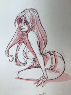 Barbucci, Alessandro | Barbucci, Alessandro - Dessin original couleur - EkhÃ¶ monde miroir | Catawiki